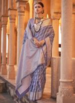 Viscose Silk Blue Festival Wear Printed Saree